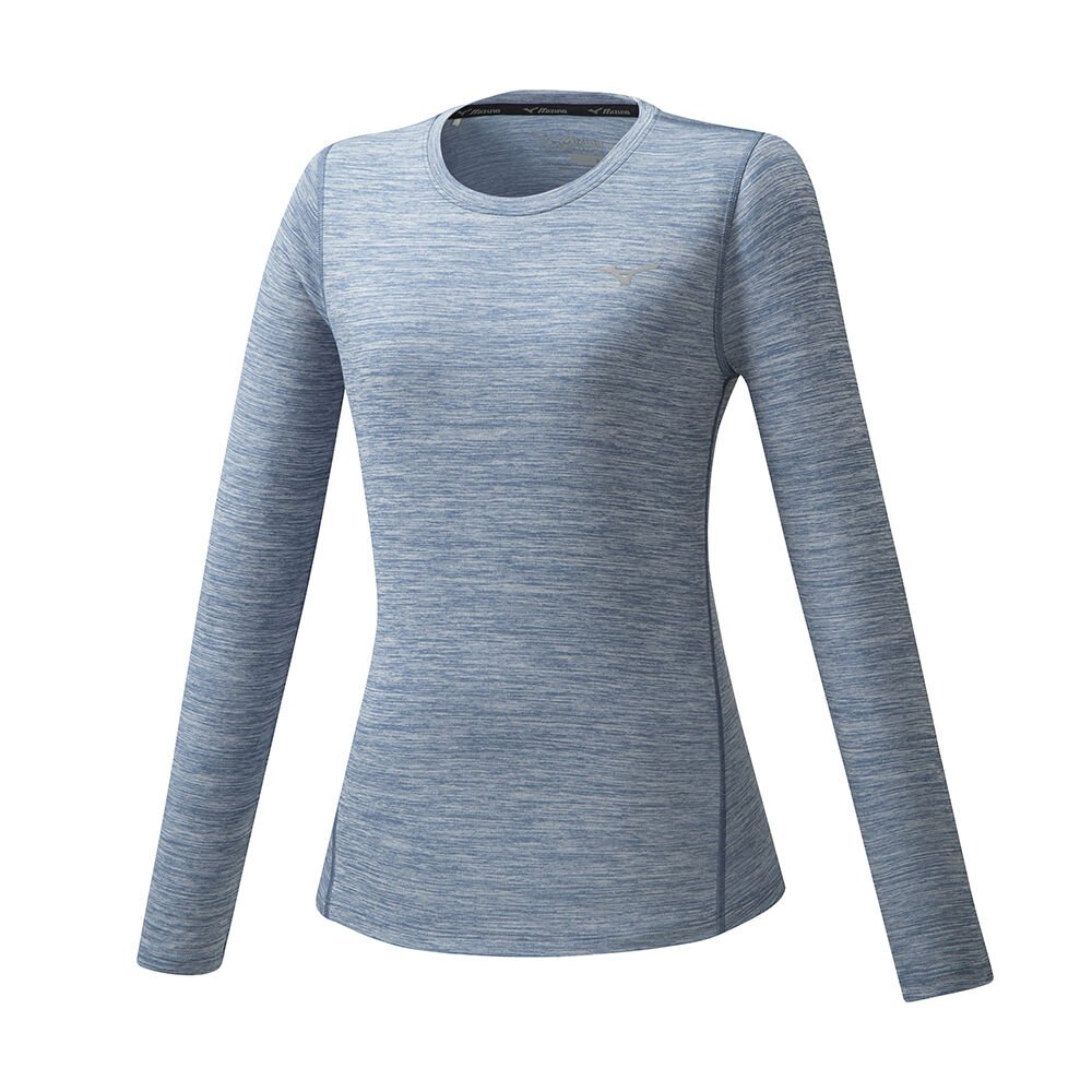 Camisetas Mizuno Impulse Core LS Mujer Azules Outlet SGYO-42037